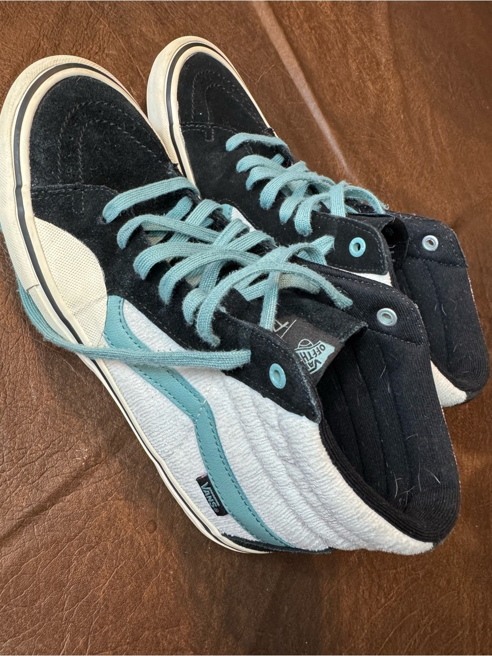 Vans Men’s Delfino Black & Teal High-Top Sneakers Size 10